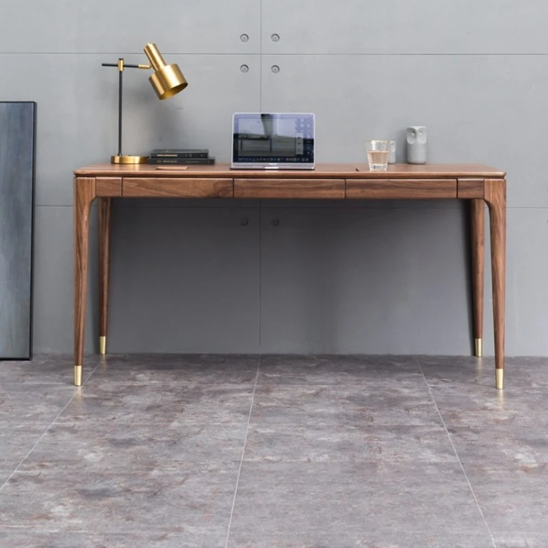 North American black walnut desk computer desk study home desk solid wood Japanese simple log writing