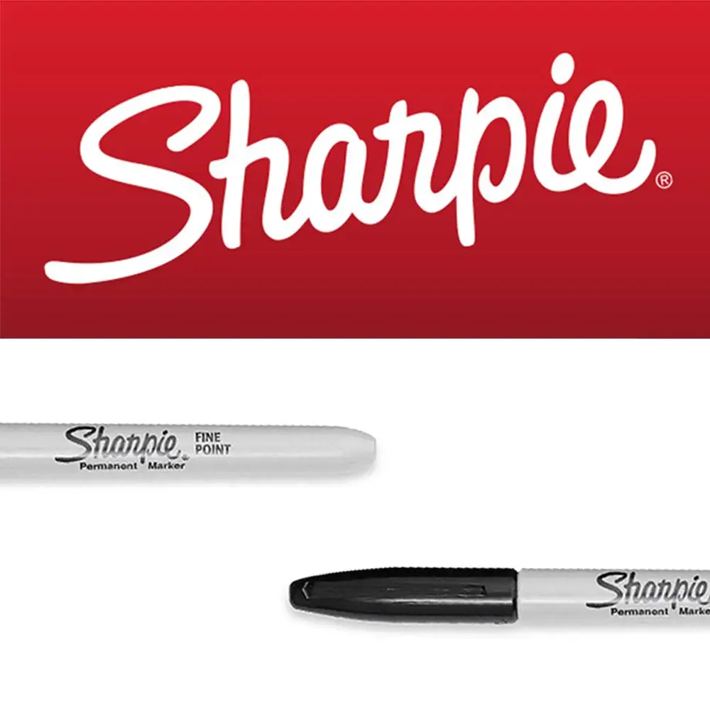 قلم تحديد دائم من شاربي، نقطة دقيقة، قلم تحديد دائم أسود ناعم سريع الجفاف/مقاوم للماء - 36 قطعة (عبوة واحدة)