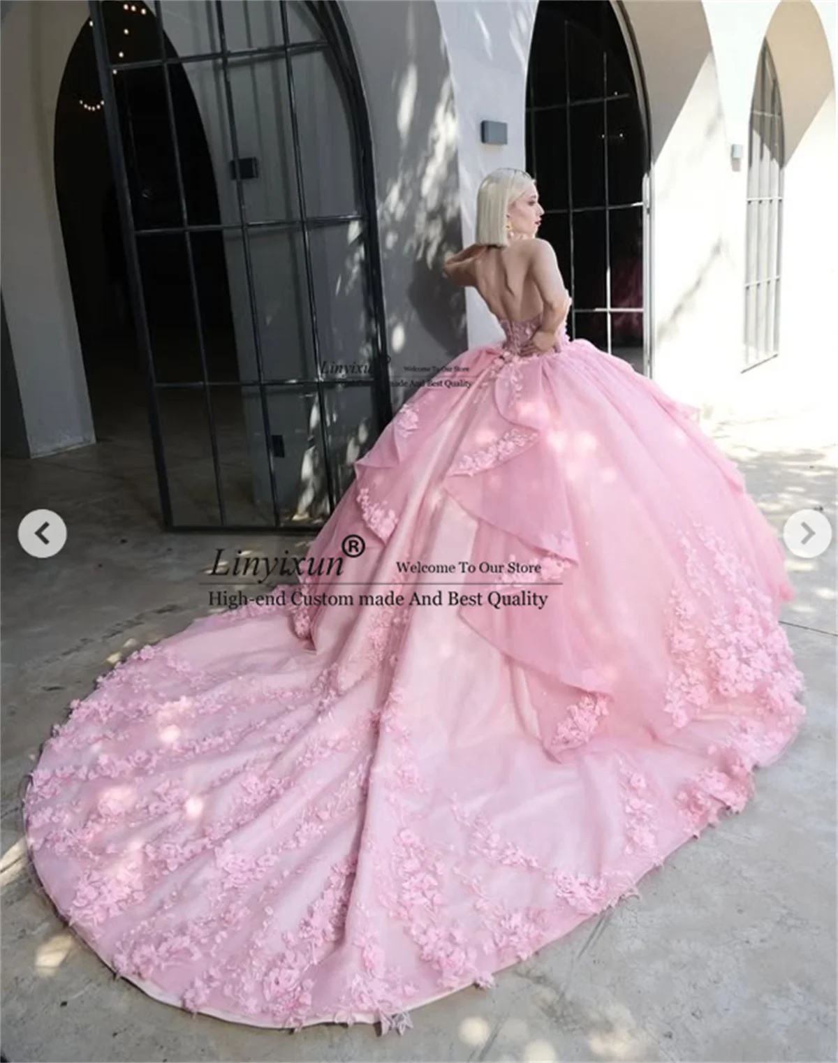 Princess Ball Gown Quinceanera Dress Customized Corset Vestido De 15 Anos With 3D Floars Lace Appliques Mexican Sweet 16 Gowns