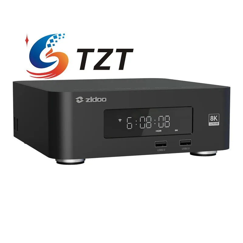 Музыкальный плеер TZT ZIDOO Z30 PRO 8K Встроенный отсек для жесткого диска 6 ГБ DDR + 64 ГБ EMMC Высокоскоростной аудиоплеер с управлением Wi-Fi и Bluetooth