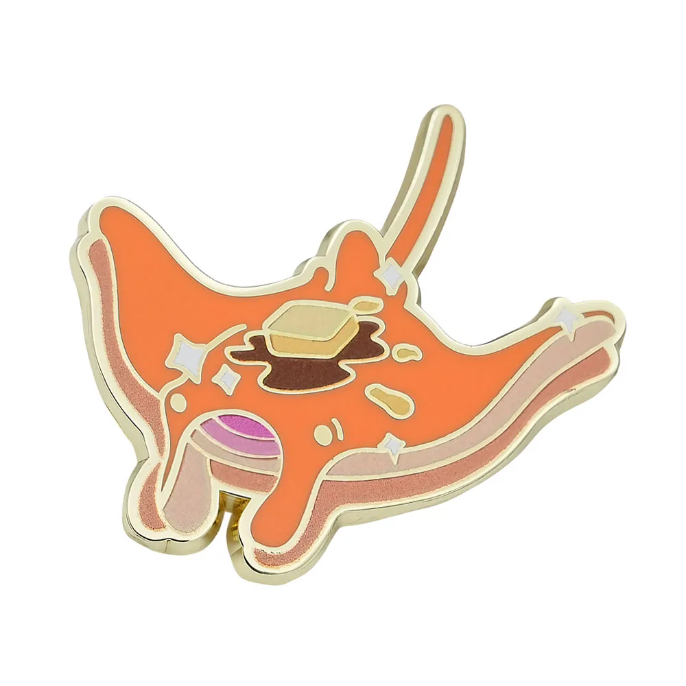 Teufel Fisch Abzeichen Kreative Pfannkuchen Geformte Brosche Neuheit Cartoon Marine Tier Emaille Pin Mode Schmuck Revers Zubehör Geschenk