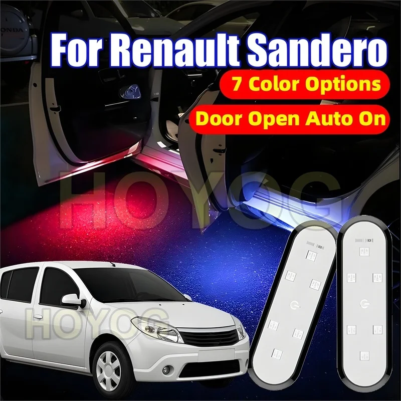 Fit for Renault Sandero 2008-2020 LED Car Door Light with a Magnetic Sensor and No-Drill Installation