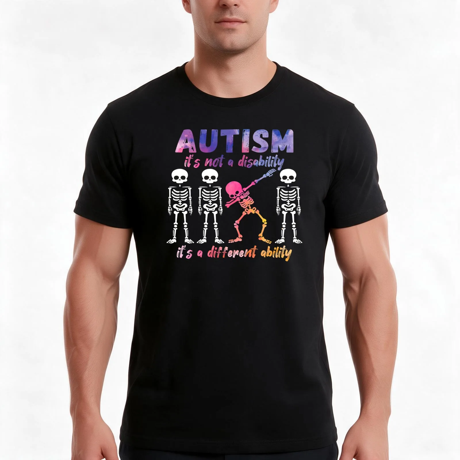 Autism It's Not A Disability It's A Different Ability T-Shirt Summer Casual Cotton Tee Oversized Streetwear Tops 100% Cotton