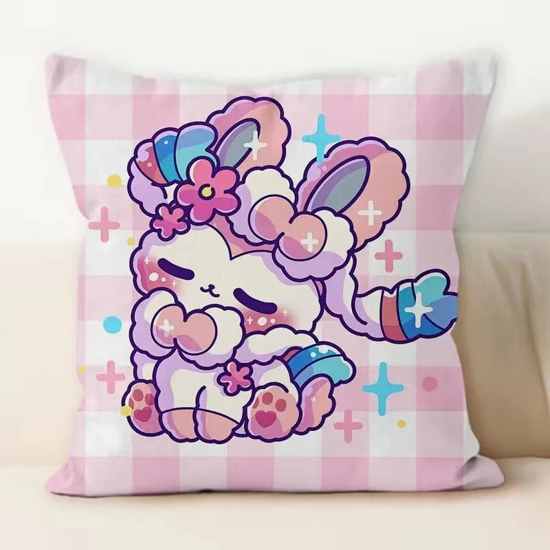 Kawaii Pokemony Poduszka z nadrukiem Kreskówka Anime Eevee Umbreon Sylveon Poduszka Sofa Krzesło Łóżko Samochodowe Poduszka dekoracyjna 35-45cm