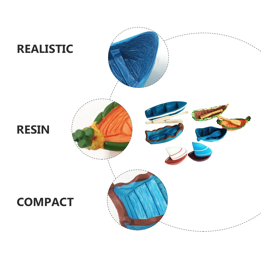 

1Set Resin Sailboat Aquarium Decor Adorable Simulation Rowboat Decorative Artificial Fish Tank Accessory Artificial Sailboat