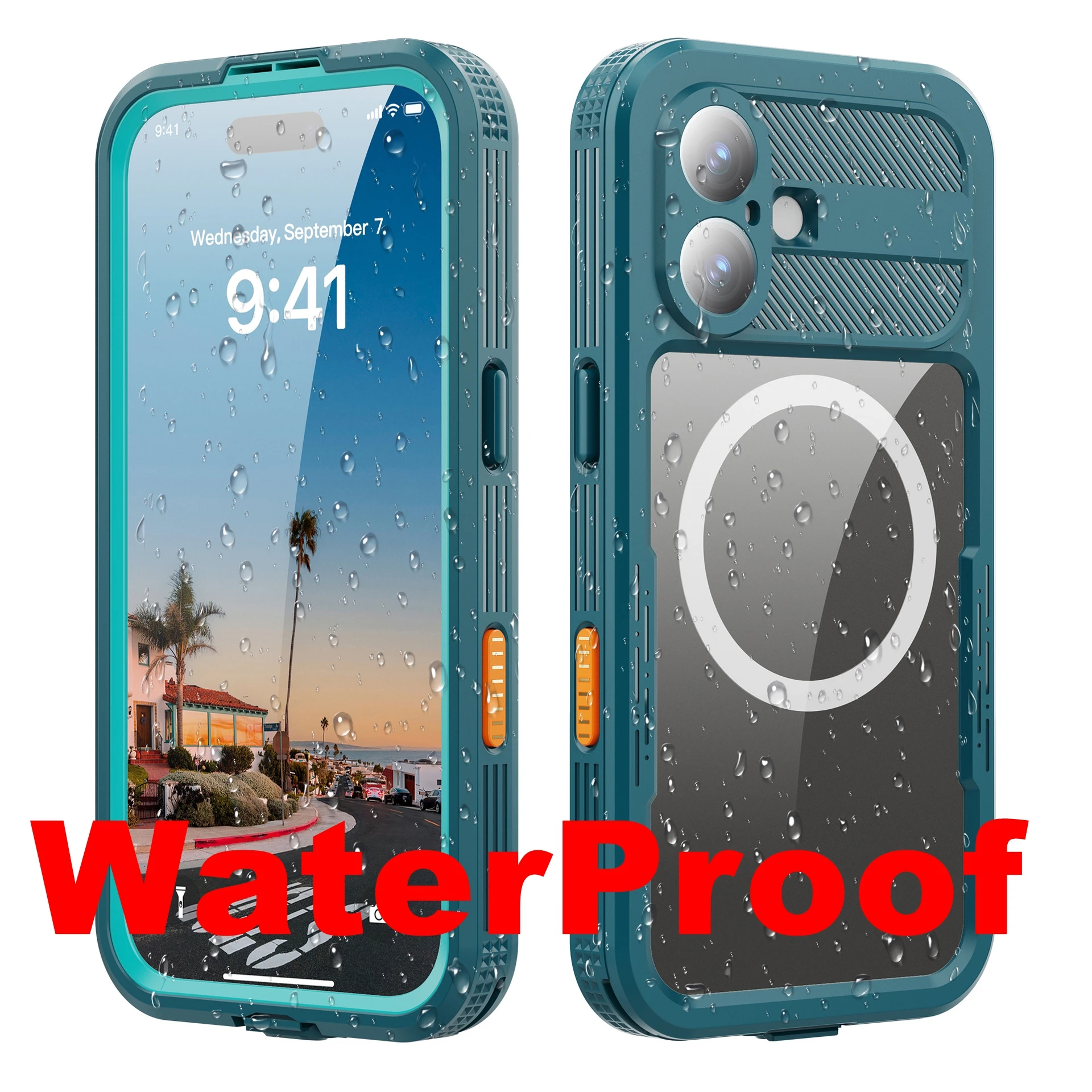

100% Real WaterProof Magnetic Protective Full Coverage Case for iPhone 17 16 Pro Max 17Air Diving Hiking Back Cover with Magsafe