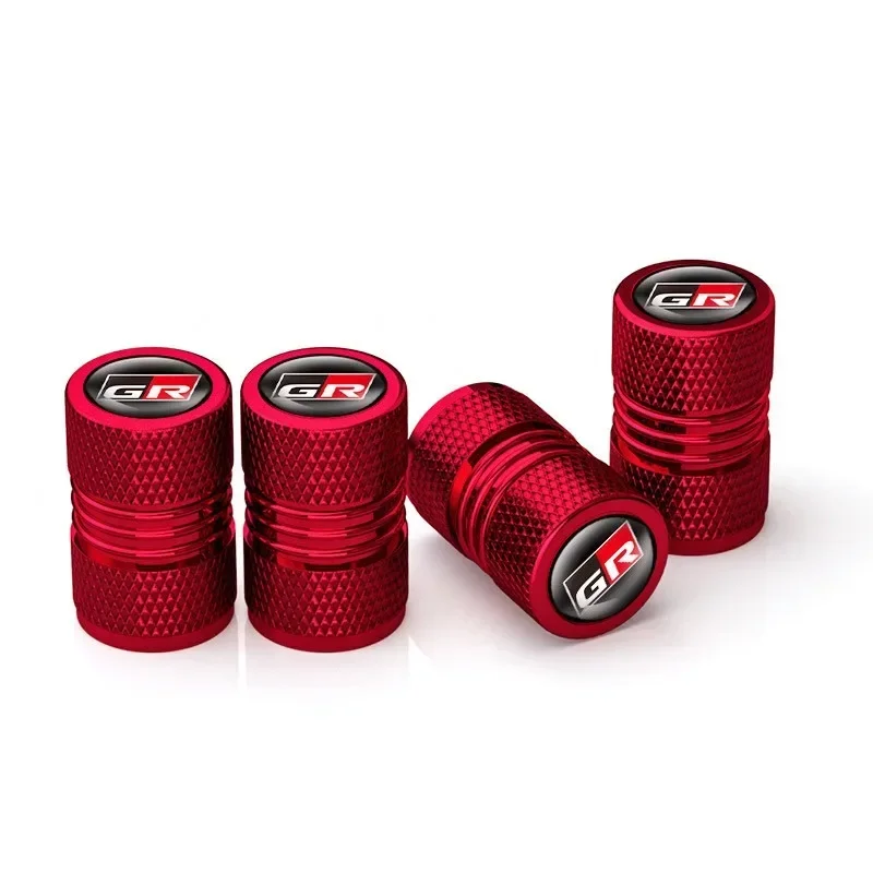 4PCs car GR sport wheel tire stem air valve caps for Toyota Gazoo Racing gr86 Prado Prado Avensis plugs Auto Accessories