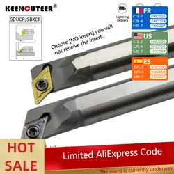 H10K-SDQCR/H10K-SDUCR/H12M-SDXCR07 HSS turning tool lathe boring bar small diameter deep hole boring cutter DCMT Carbide Insert
