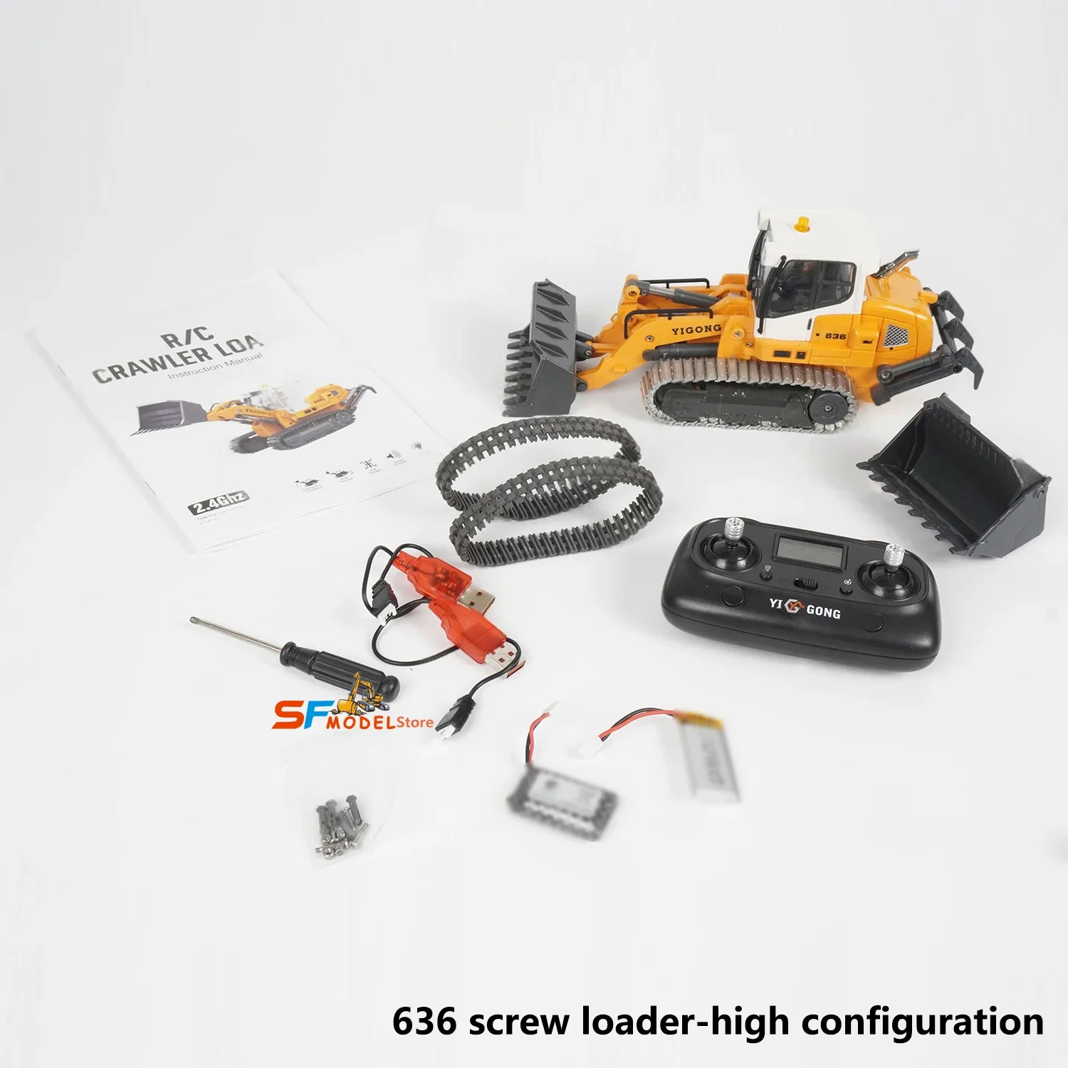 RCミニローダー 1/50 636 RCローダー 電動モデル シミュレーション クローラーローダー デスクトップ リモートコントロールカー 機械 おもちゃ ギフト