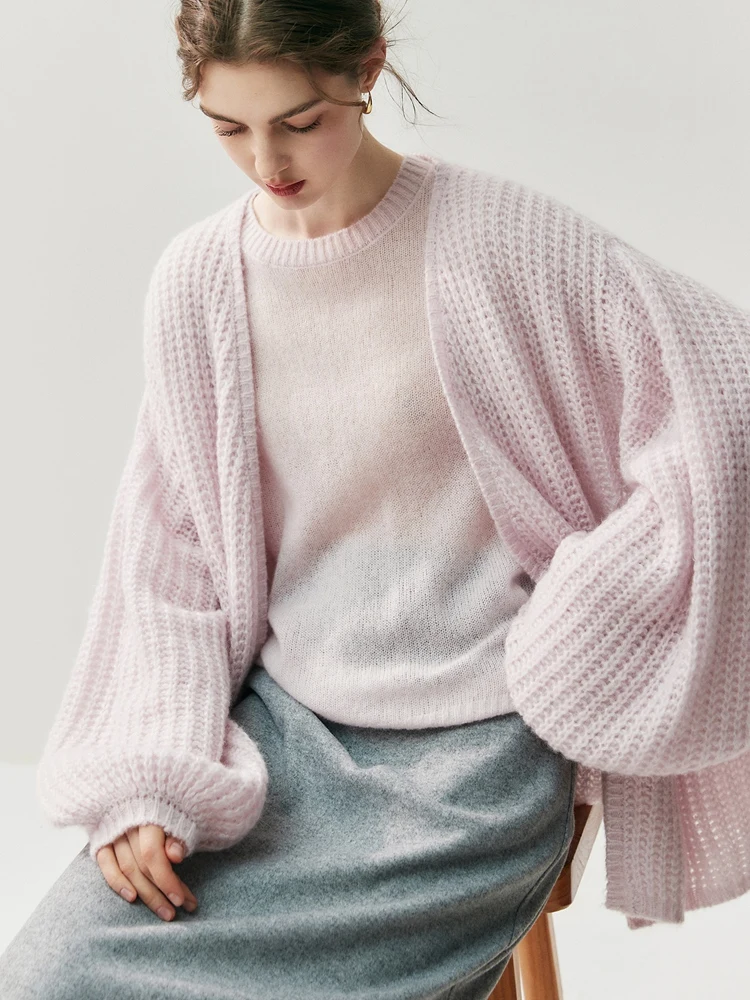 MEETCC المرأة 100% سترة الكشمير فضفاضة الخريف الشتاء تريكو سترة الموضة غير رسمية تنوعا لينة الدافئة مريحة #3