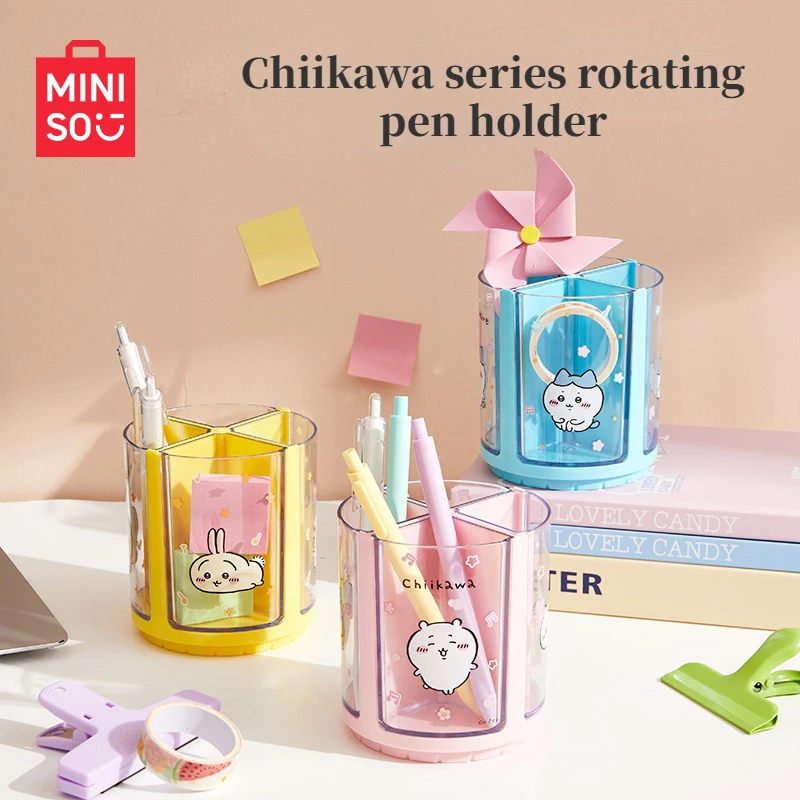 

MINISO Chiilkawa серия вращающийся держатель для ручек мультяшная Милая техника для студентов столовая банка для обучения канцелярские принадлежности