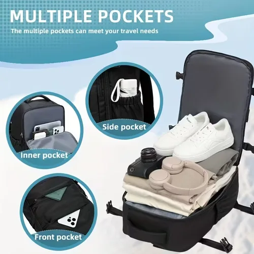 Imagen 2 del producto Mochila de viaje de compresión al vacío para equipaje de viaje con juego combinado de bomba de vacío. Este bolso de doble hombro sellado al vacío es ideal.