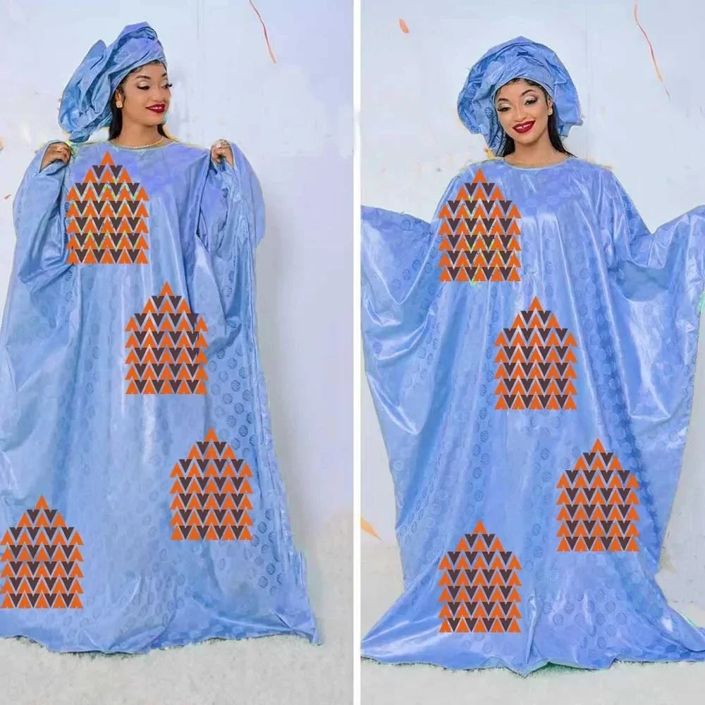 2024 Bazin Riche Dresses From Senegal - Elegant Bazin Long Robe for Women Party - Original Dashiki Fashion for African Women