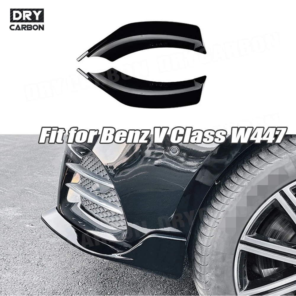 ABS Material Car Accessories Front Bumper Splitters for Benz V Class W447 V260 AMG Line 2018-2023 Front Bumper Flaps Apron