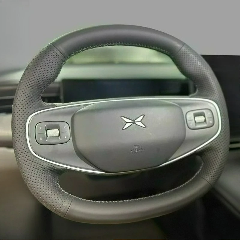 

Hand-stitched renovation wear-resistant Non-slip black leather steering wheel cover For Xpeng G6 2025 2026 G7 G9 MONA M03