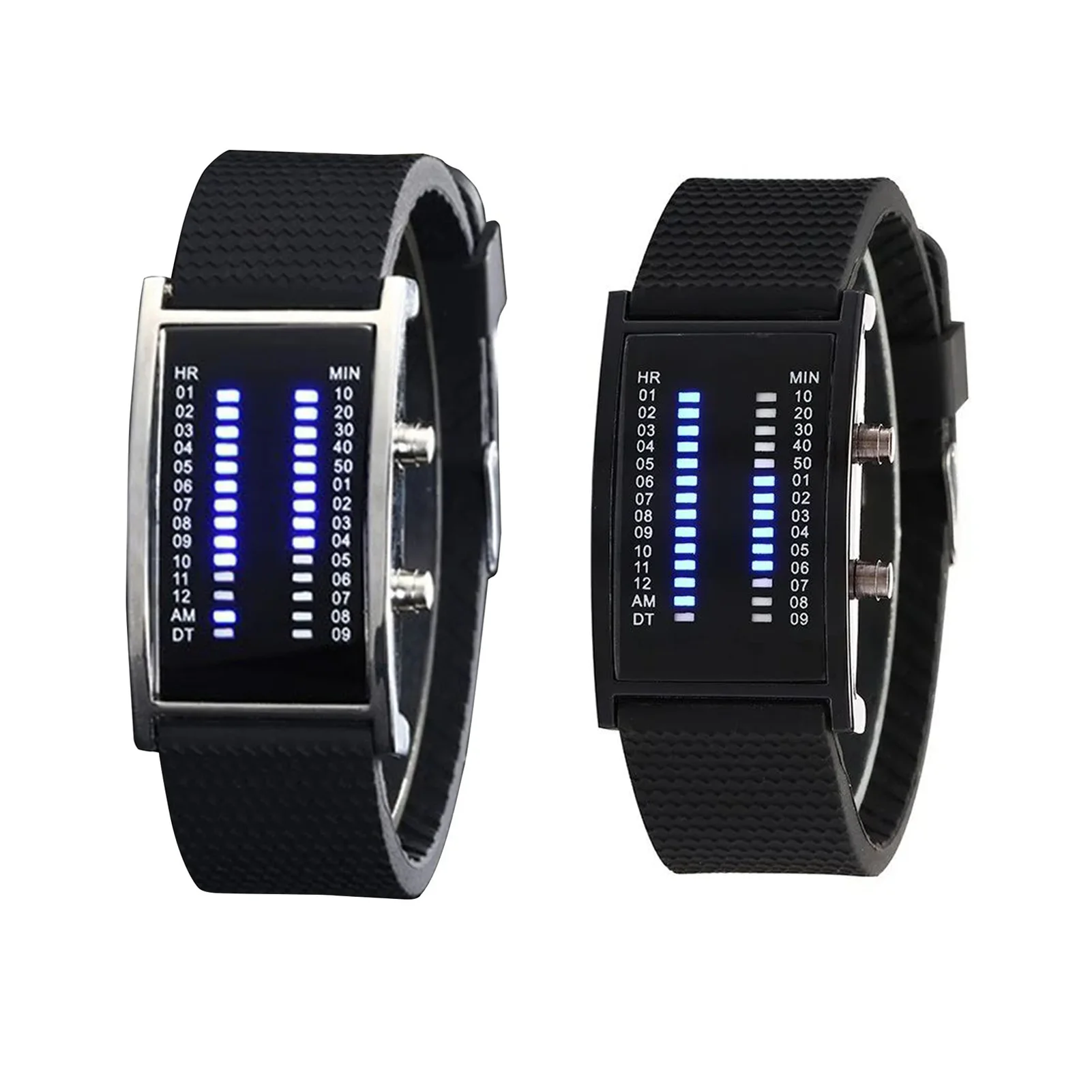 Matrix blau LED Digitaluhr Herren klassische kreative Mode schwarz Armbanduhren