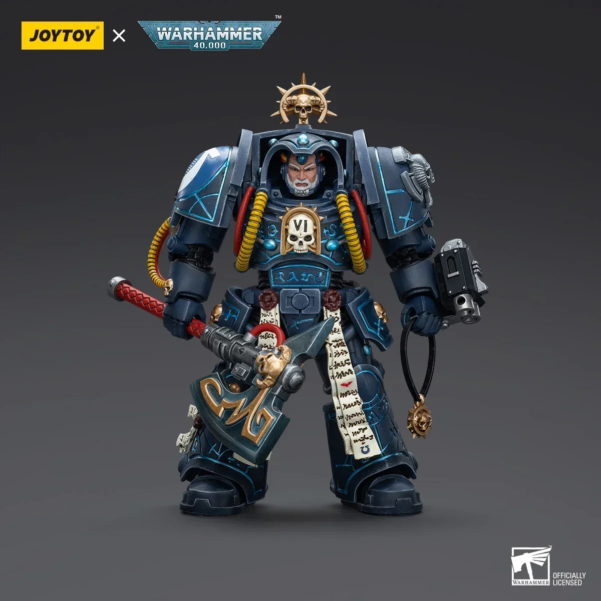 Joytoy warhammer 40k bibliotecário 1/18 figura de ação anime ultramarines bibliotecário em terminator armadura articulações estatueta modelo brinquedos