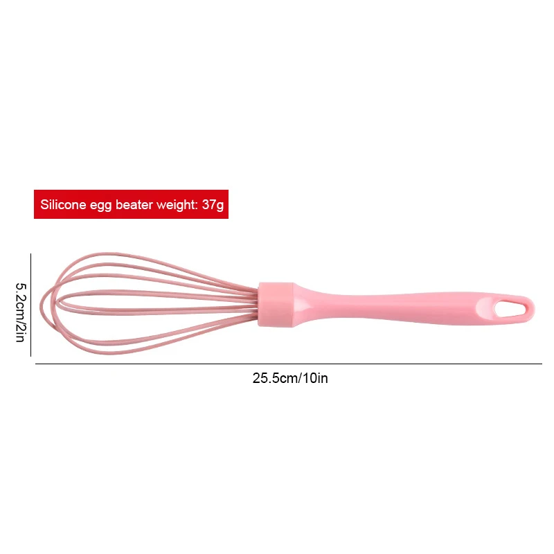 1PC 25cm Heat Resistant Silicone Hand-Held Egg Whisk Egg Pastry Scratch Resistant Coated Household Cooking Baking Mixing Tools