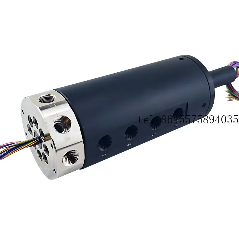hot Guren Q8P03-56PS-A6347 8-channel Pneumatic 56-way 2A Electrical Combined Slip Ring IP51 Protection Aluminum Alloy Contact