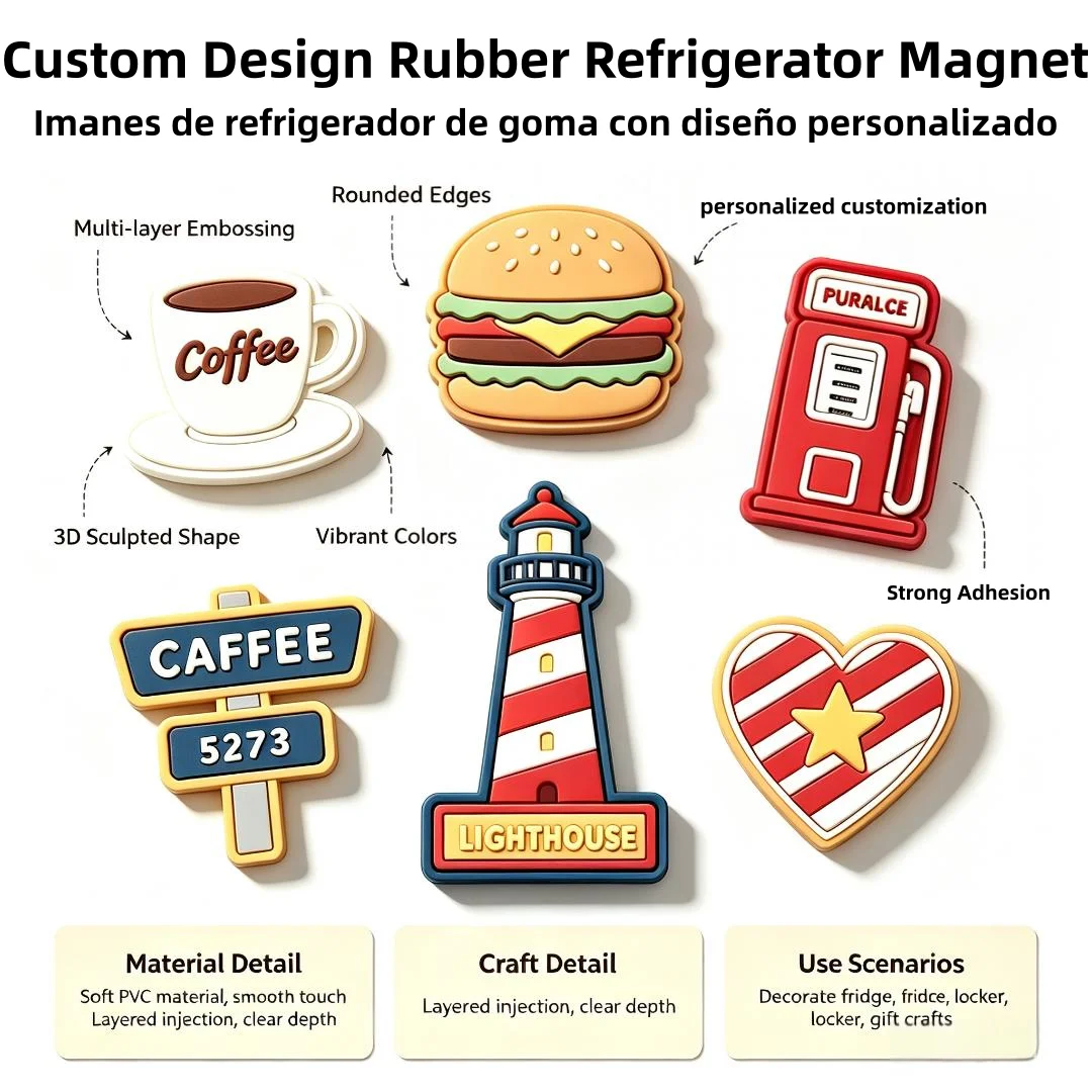 Customized Soft Rubber Refrigerator Magnet Personalized Soft PVC Silicone Magnet Strong magnetic refrigerator sticker Decor Gift