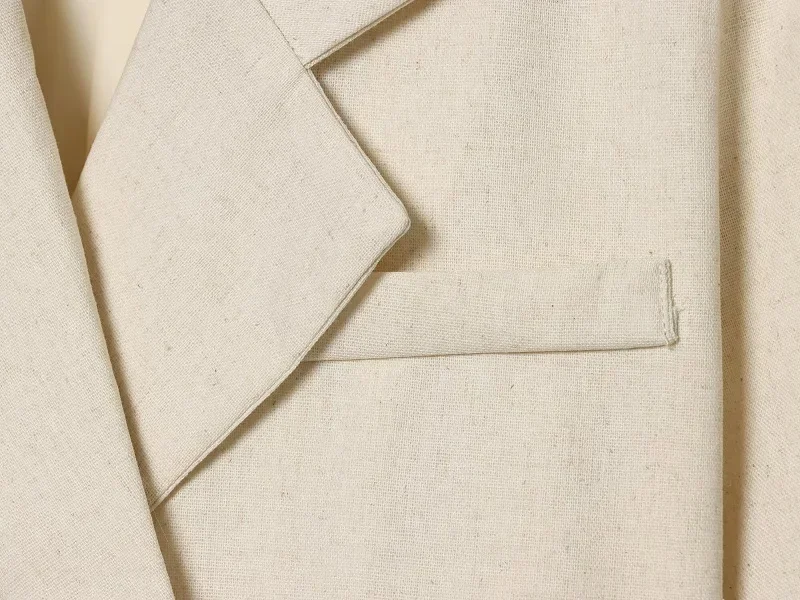 HXAO Kurze Jacke Spitzen-Blazer Damen Bürokleidung Kurzarm-Blazer Damen Sommer Knopfleiste Lässiger Pendler-Blazer Damenanzug – Detail 10
