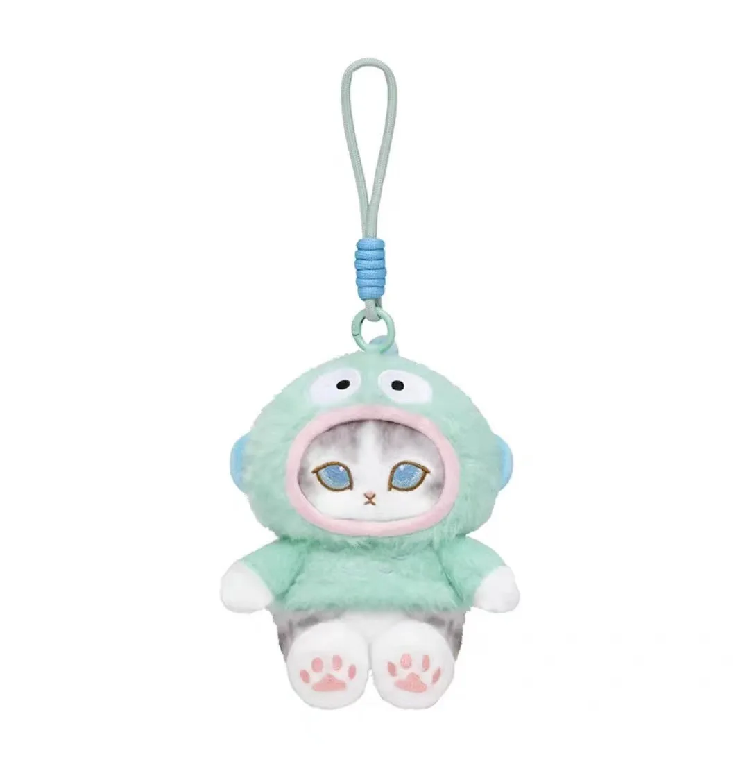 Mofusand Cos Serie Plüsch-Schlüsselanhänger Niedliche Katzen-Plüschfigur Taschenanhänger Weiche Stoff-Accessoires als Geburtstagsgeschenk