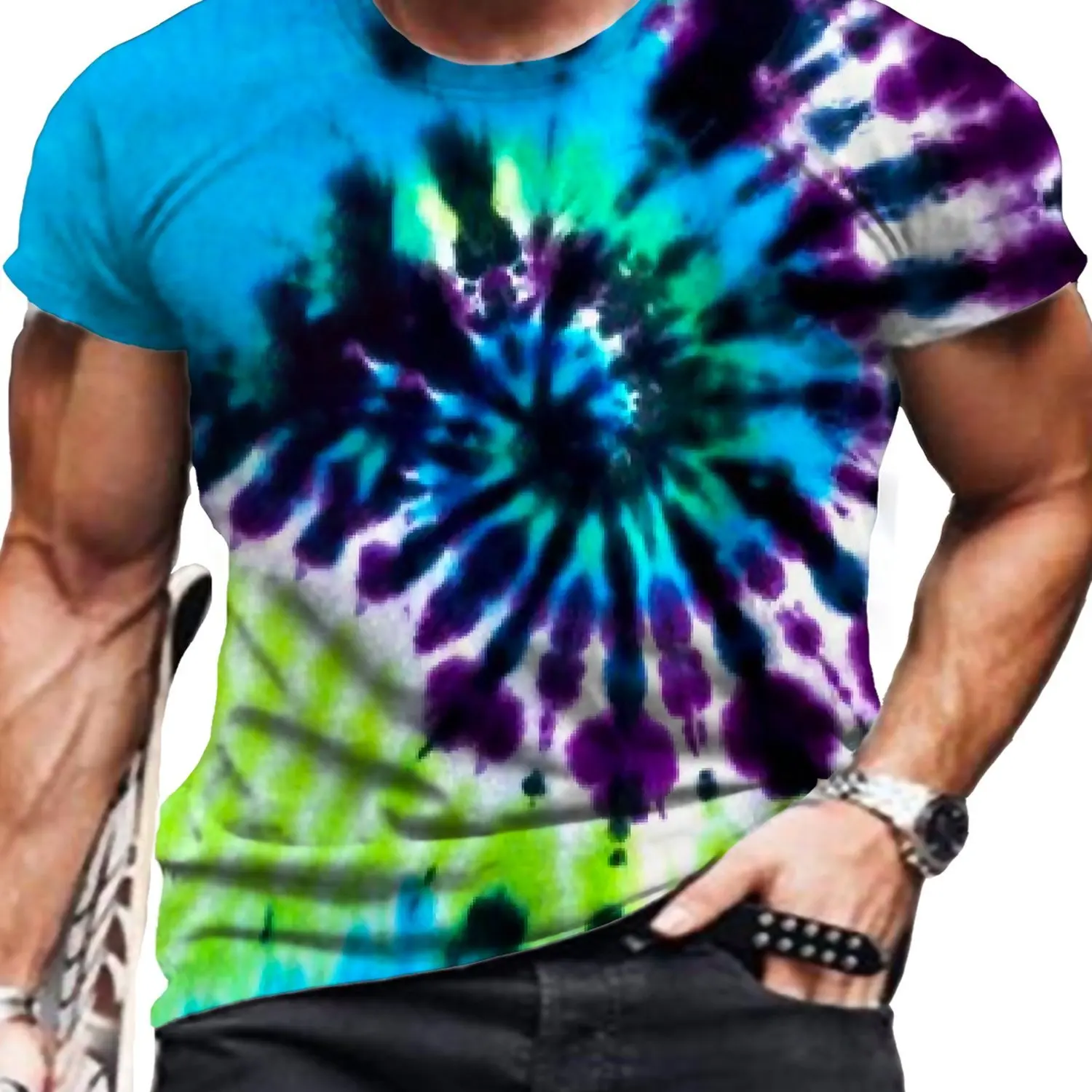 Autumn and Winter Indoor Home Outdoor Men' s 3D Printed Short- sleeved T- shirt Men' s Holiday Gift T- shirt Large Size Top