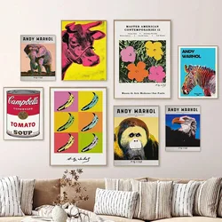 Abstract Flower Cow Tomato Soup Poster Canvas Painting Andy Warhol Print Decorative Picture Living Room Home Decoration Gift