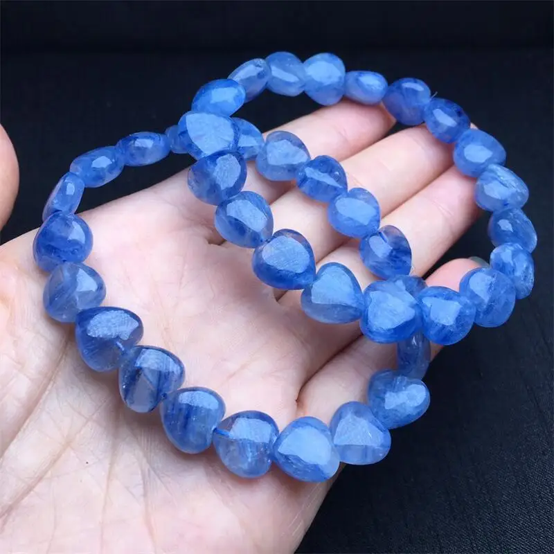 12MM Natural Kyanite Heart Bracelet Charms Handmade High Quality Crystal Healing Fashion Jewelry Gift