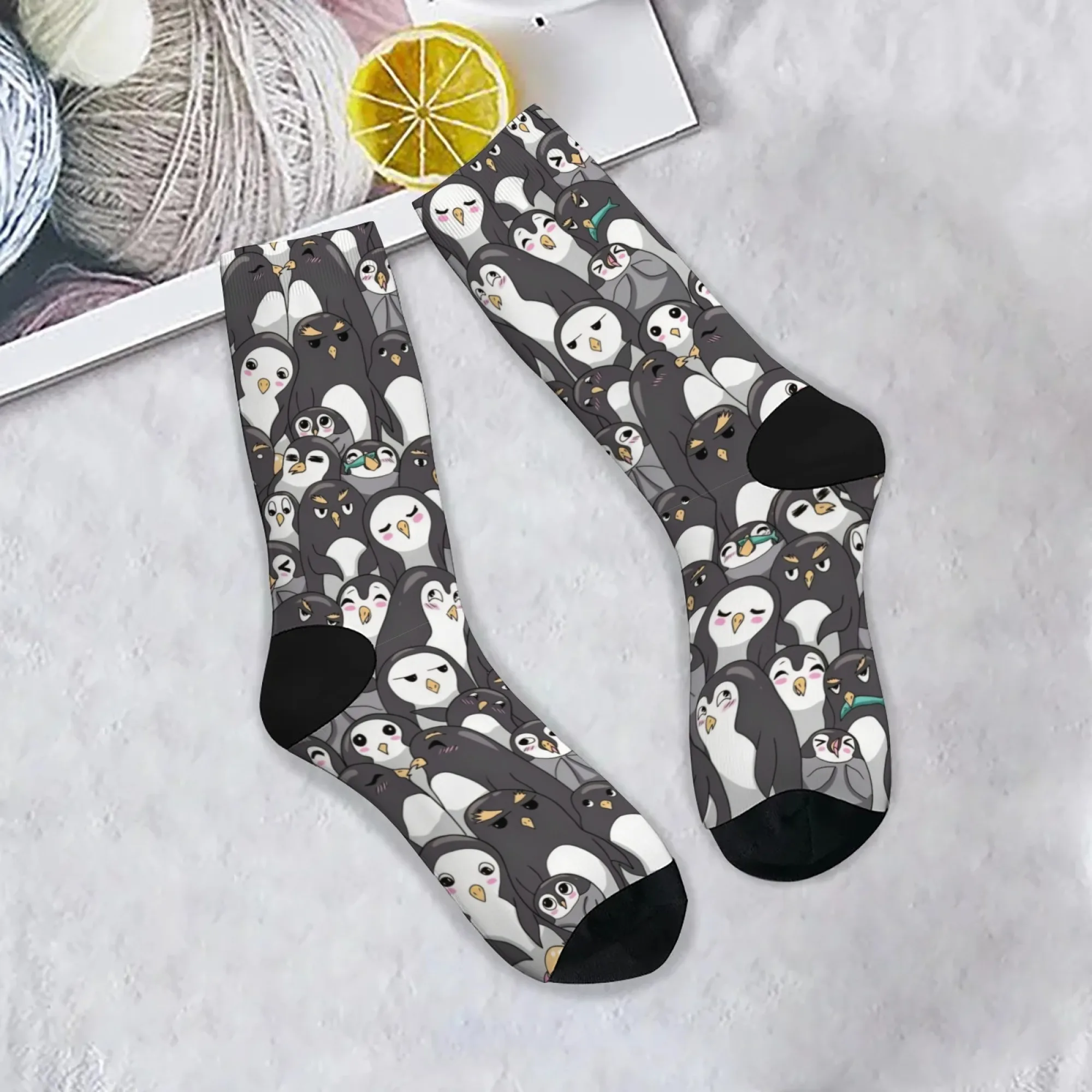 

Harajuku милые носки с изображением пингвина, новинка унисекс, забавные носки с мультяшным принтом, удобные модные повседневные спортивные носки в стиле хип-хоп