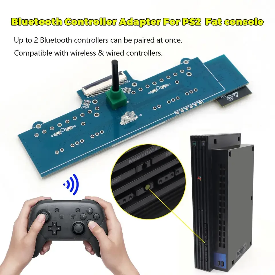 iBlueControlMod Bluetooth Wireless Controller Internal Adapter PCB Board For PS2 Fat Console Embeded Gamepad Adapter PCB