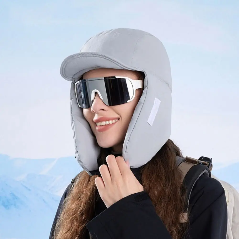 Winddichte Winter-Lei-Feng-Mütze mit integriertem Gesichts- und Ohrenschutz, warme Kopfbedeckung für Outdoor-Aktivitäten, Radfahrer-Mütze, warme, verdickte Mütze mit Ohrenklappen, Angelmütze – Detail 5