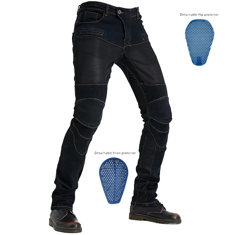 Pantalones vaqueros PK719 para hombre, ropa clásica para montar en motocicleta al aire libre, resistente a caídas, equipo de rodilla y cadera, Verano