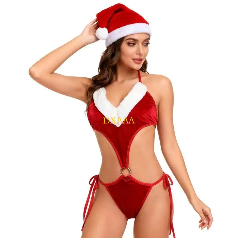 

DXAA Рождественское нижнее белье Женские боди с лямкой на бретельках Babydolls Santa Chemises