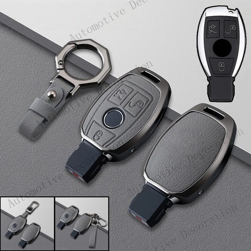 Z+ Zinc Alloy Leather Car Key Case Cover For Benz A B C E S G M CLA CLS GLA GLC GLE