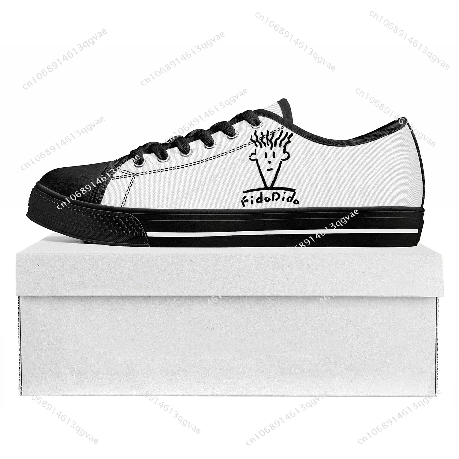

Fido Dido Low Top Sneakers Mens Womens Teenager High Quality Sneaker Canvas Custom Made Shoes Casual Couple Customize Shoe Black