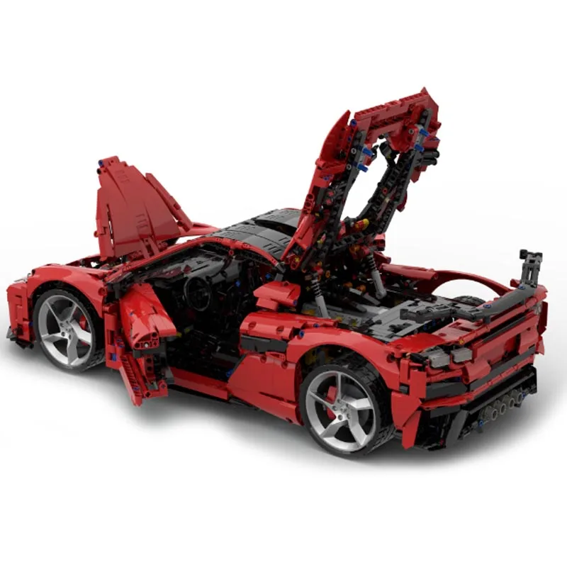 New Technical MOC-175389 C8 Z06 1:8 Scale V8 Engine Super Sports Car Model Buiding Block Bricks Boys Toys Kids Birthday Gifts