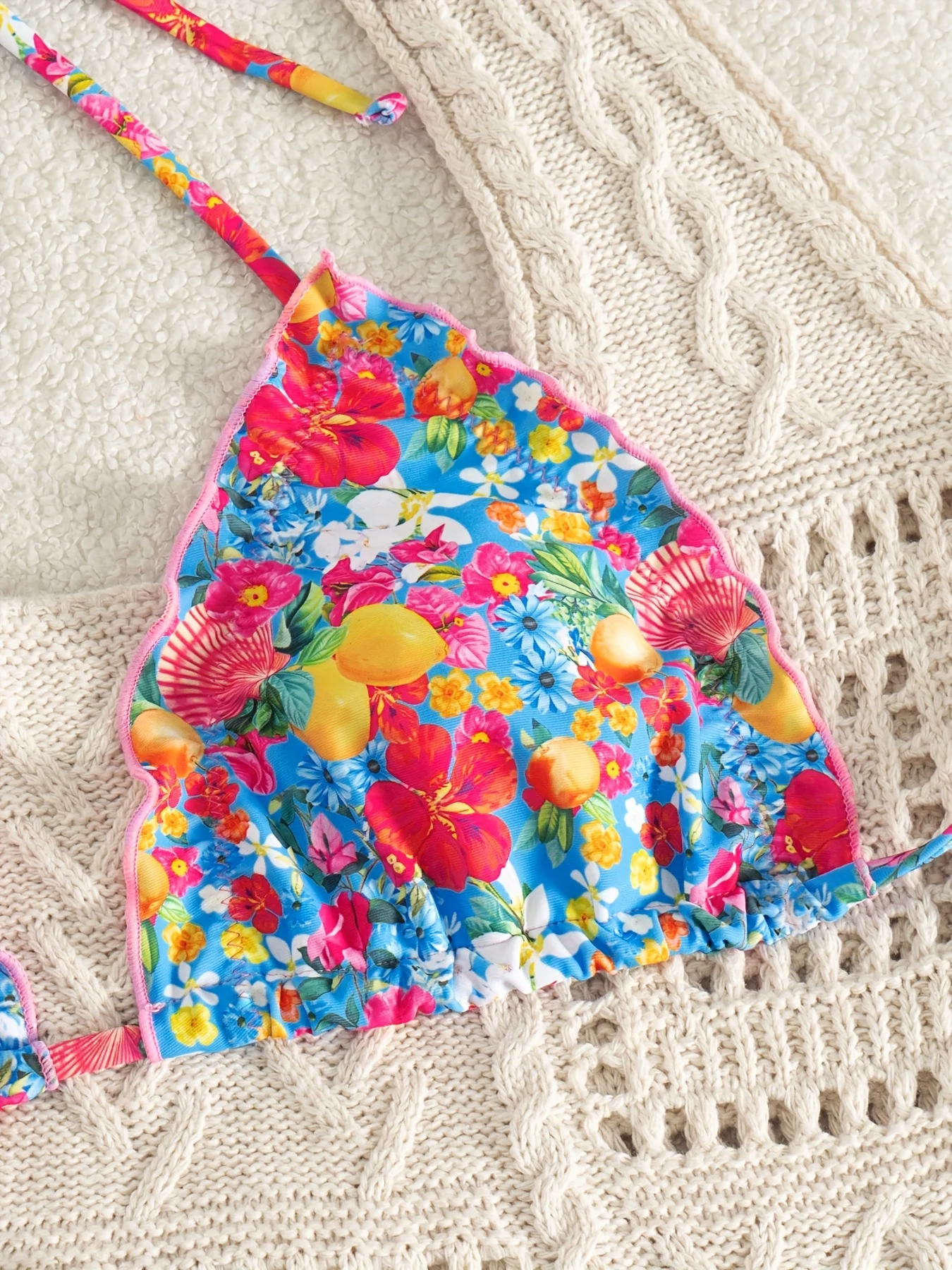 ZTVitality Sexy Print Push Up Bikinis 2025 New Biquini Padded Bra Halter Bandage Swimsuit Women's Swimwear Summer Bathing Suit