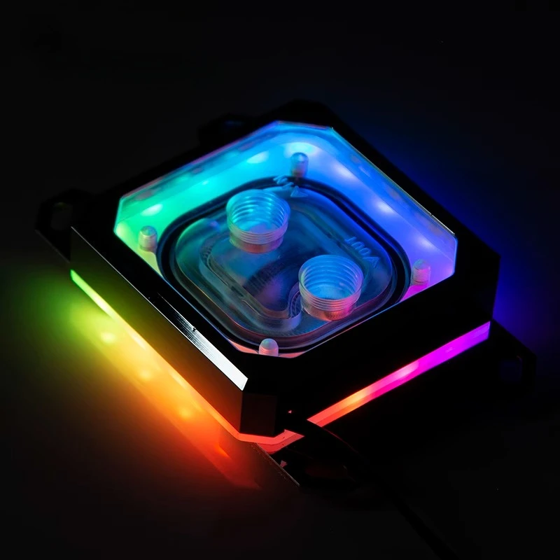 

Computer CPU water cooling head, aurora diffusion light effect copper baseplate AM4