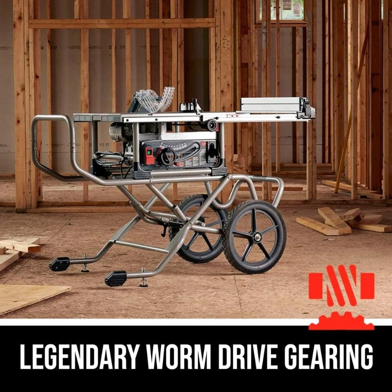 10 Inch Heavy Duty Worm Drive Table Saw with Stand - SPT99-11