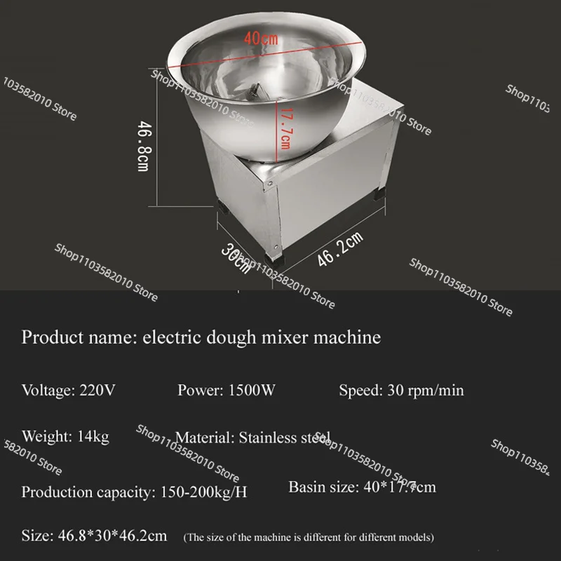 Electric Chef Machine 10L Keys Stainless Steel Flour-mixing Motion And Double Speed Low Noise Commercial Dough Kneader
