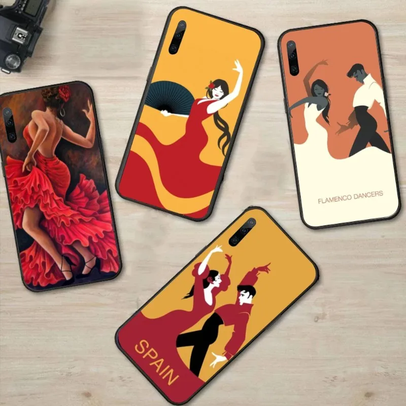 Spain Flamenco Dancer Phone Case for Huawei P50 P40 P30 Pro Lite P Smart 2021 2019 Magic 3 Black Soft Cover Funda Shell