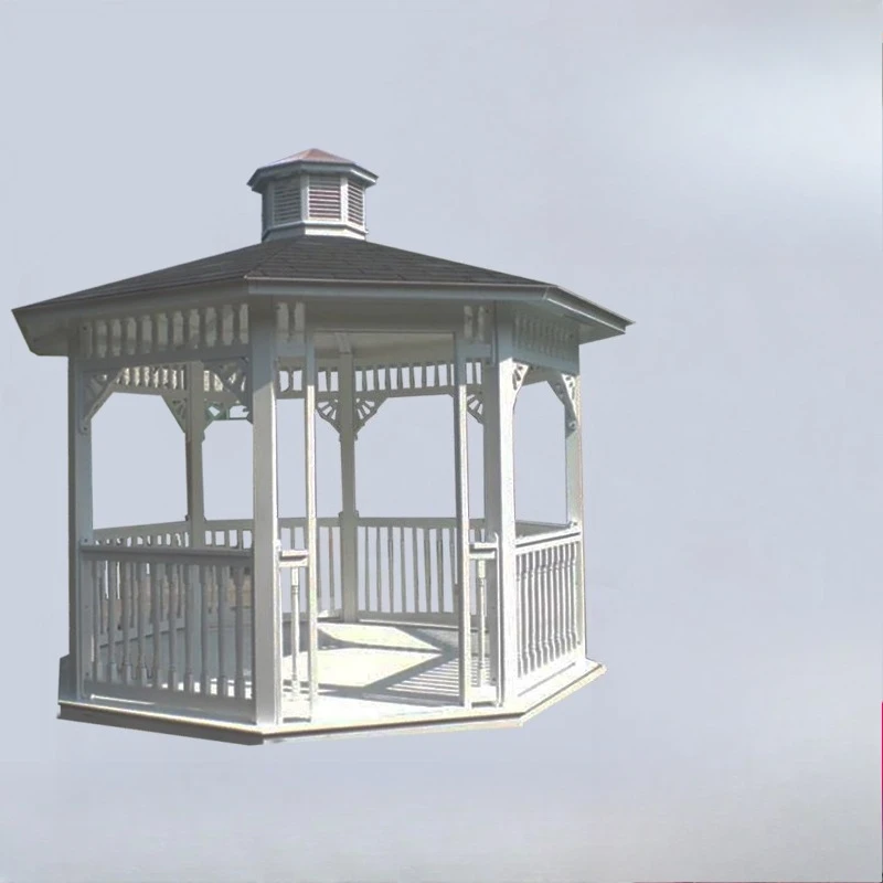 European-style outdoor anti-corrosive wooden house pavilion, scenic mobile wooden house octagonal pavilion