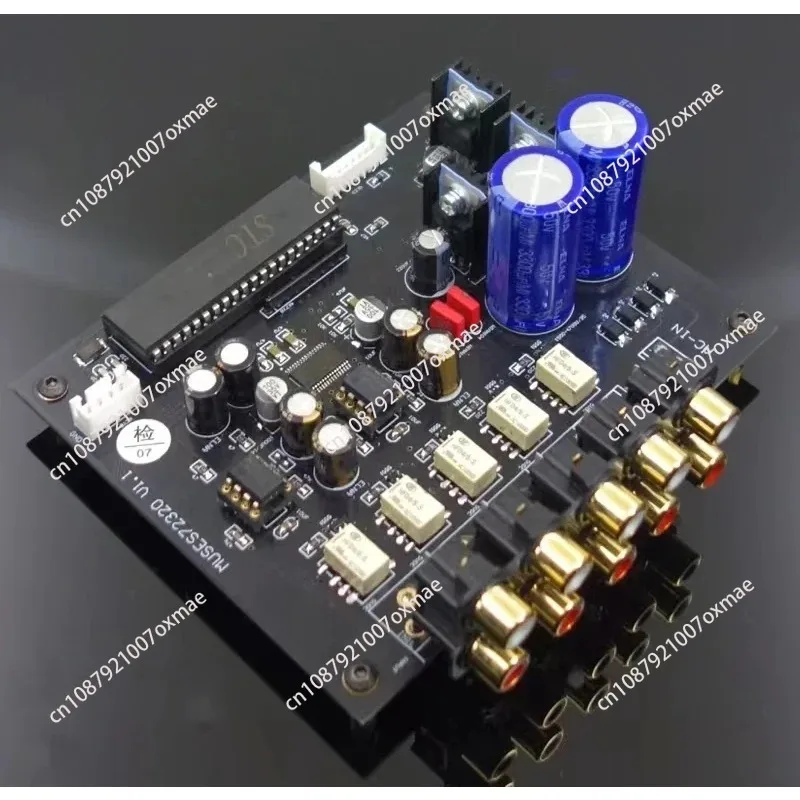 2.08 Inch OLED MUSES72320 HIFI Preamplifier Volume Controller 4 in 1 Out Relay Switching with Infrared Remote Control