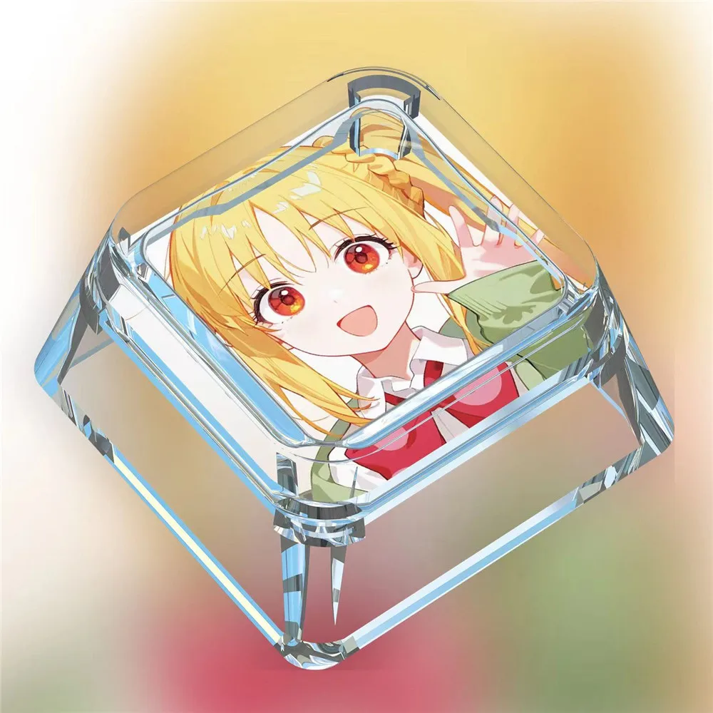 Teclas transparentes de dibujos animados personalizadas, teclas bonitas de Anime japonés para niñas, regalo para teclado mecánico Cherry MX Switch
