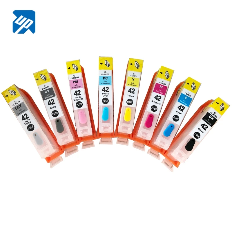 For CANON Pro100 pro-100 Refillable Ink Cartridge CISS CIS CLI-42 Series Empty 1set 8pcs with auto reset chip