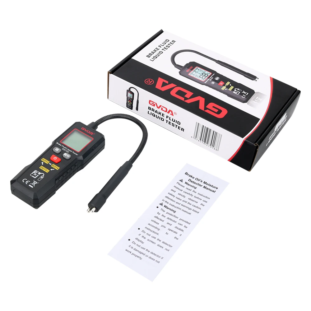 GVDA Brake Fluid Tester Digital Auto Brake Liquid Oil Tester Detector Tool for DOT3 DOT4 DOT5.1 Hydraulic Oil Moisture Analyzer