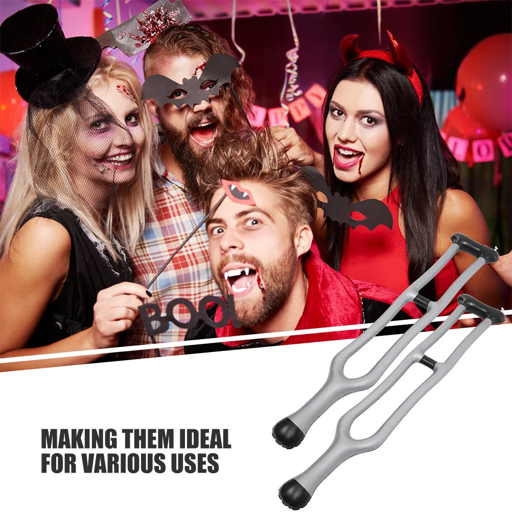 مجموعة عكاز قابلة للنفخ من مادة PVC مكونة من 4 قطع بتصميم واقعي خفيف الوزن للحفلات التنكرية ومهرجان الأداء الممتع