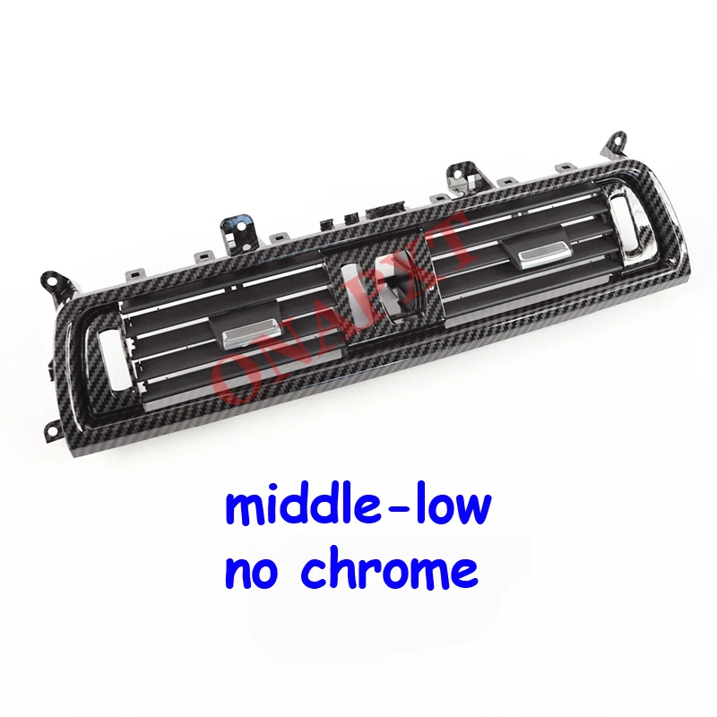 LHD Carbon fiber Piano Black Central Left For BMW 5 Series F10 F11 F18 No Chrome Air Conditioning Grille AC Vent Outlet Panel