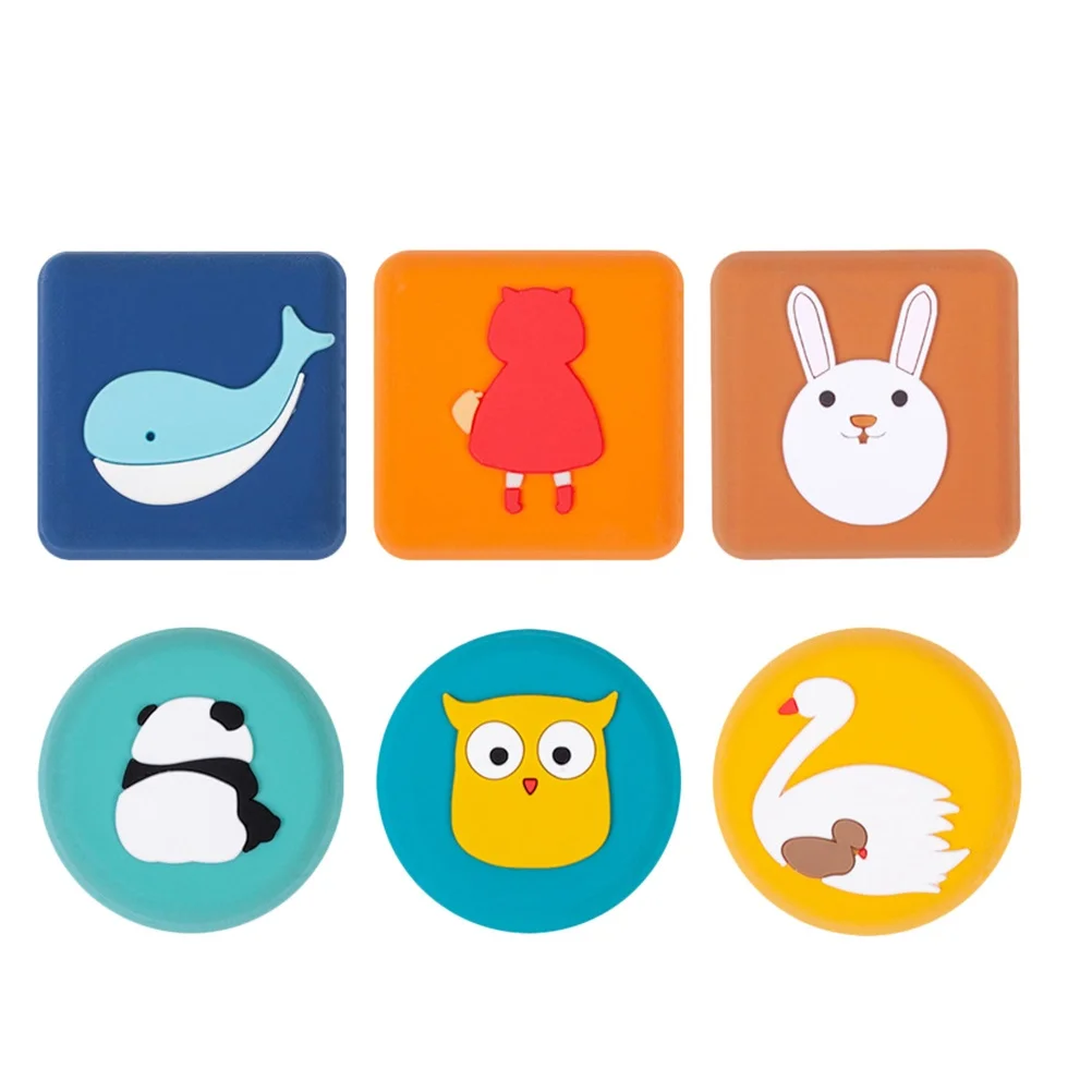 

12Pcs Cartoon Door Crash Pads Silicone Bumpers Door Knob Wall Protectors Self Adhesive Noise Absorbing